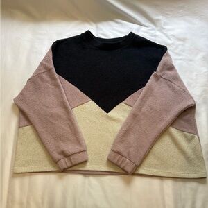 Fashion Nova Colorblock Sweater - Black, Pink, Cream Size 3X
